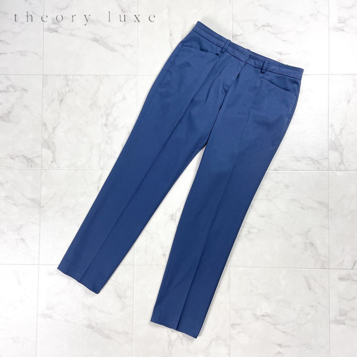 theory luxe セオリーリュクス センタープレススラックスパンツ ボトムス レディース ブルー系 青 サイズ40*GD997拍卖