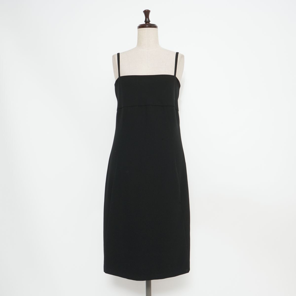 Karl Lagerfeld カールラガーフェルド キャミソールワンピース 裏地付き ミモレ丈 レディース ブラック 黒 サイズF*GD1015拍卖