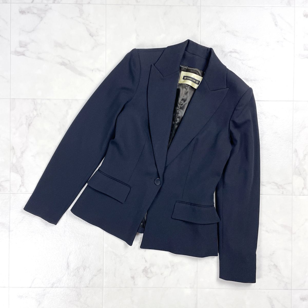 美品 FAYCAL AMOR PLEIN SUD プレインスッド ウール100% テーラードジャケット 総裏 フランス製 レディース ブラック 黒 サイズ38*GD1069拍卖