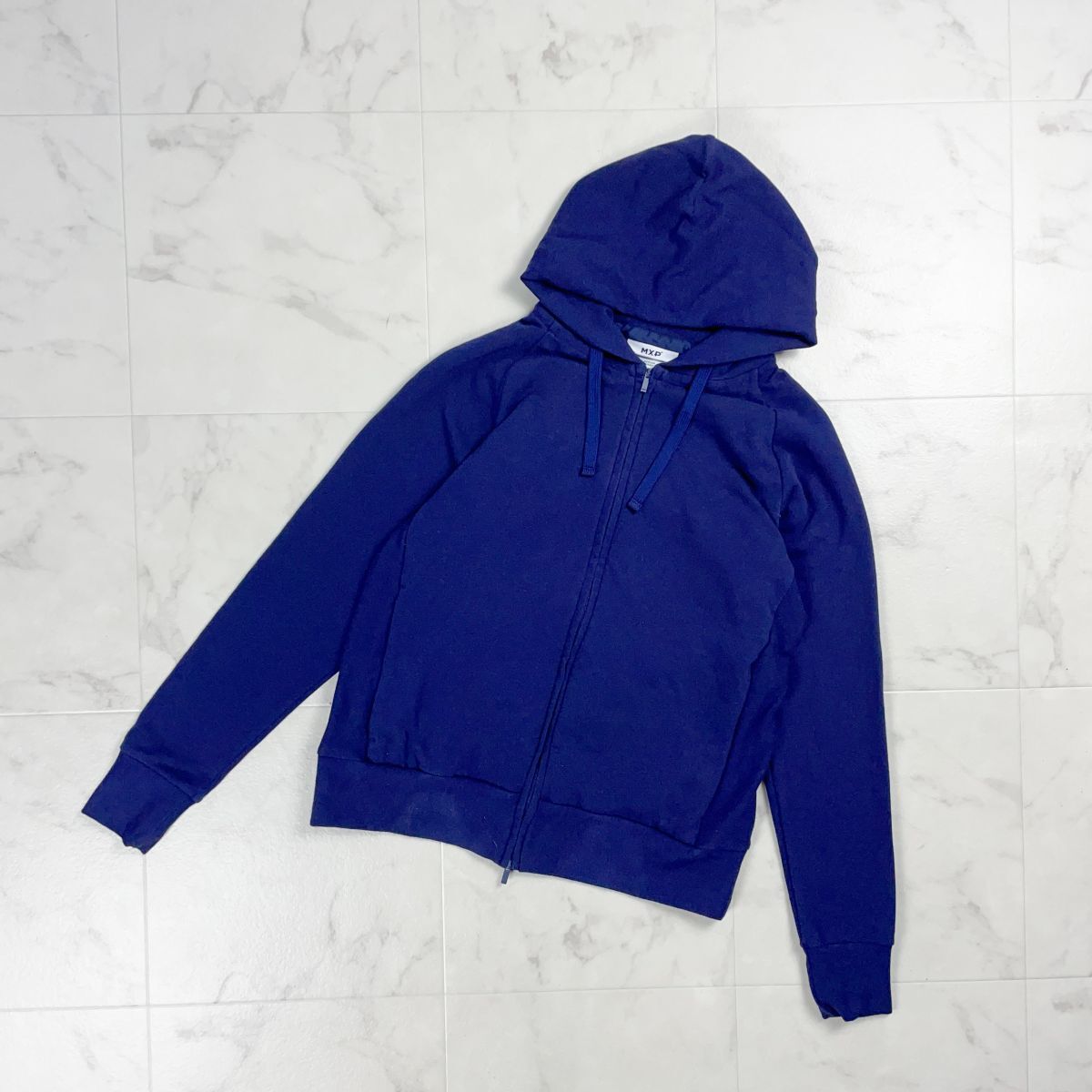 MXP エムエックスピー ライトウォームスウェットフルジップパーカー 長袖 日本製 フーディ メンズ ネイビー 紺 サイズM*GD314拍卖