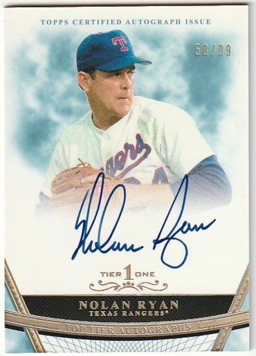 2011 TOPPS TIER ONE Nolan Ryan Auto #/99 ANGELS ASTROS RANGERS LEGEND HOF拍卖