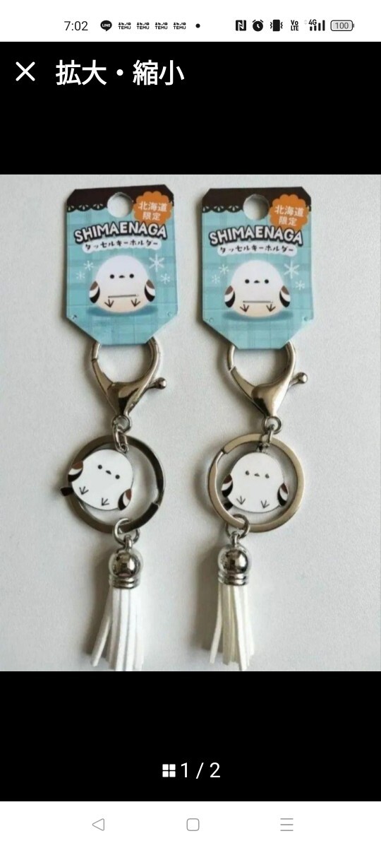 北海道限定 ☆ 雪の妖精 シマエナガ タッセル キーホルダー2個セット 新品拍卖