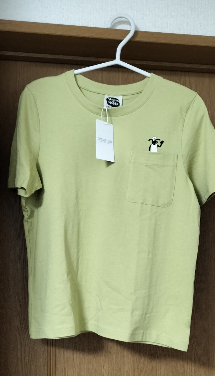 ひつじのショーン ☆ 綺麗めグリーンのTシャツ 新品未使用タグ付 Мサイズ拍卖