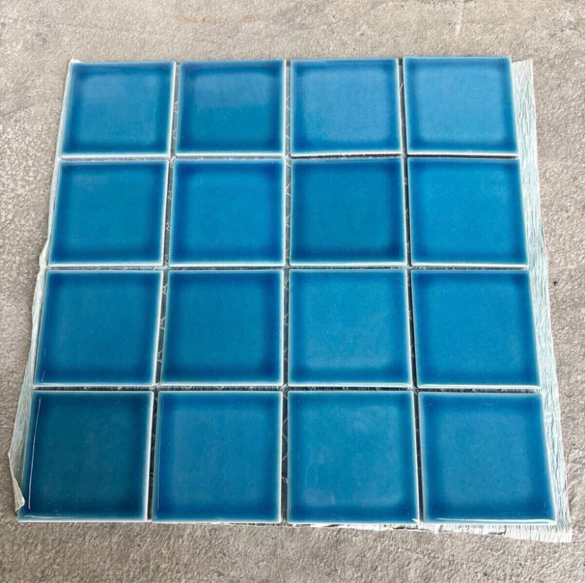 【 在庫限り!美濃焼タイル コバルトブルー シート 】10シート以上ご希望の方は入札手続き前にコメントお願いします、18シートまで送料同じ拍卖