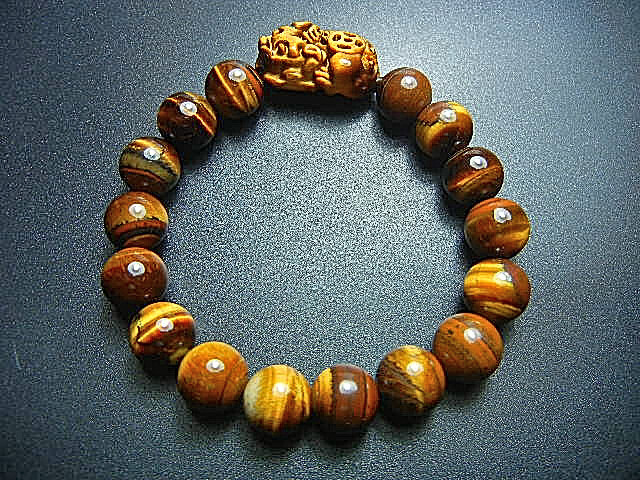 高級天然貴石JFV3699 ゴールドタイガーアイ 超極上美品 10mm貔貅彫刻付き22mm超迫力お勧め拍卖