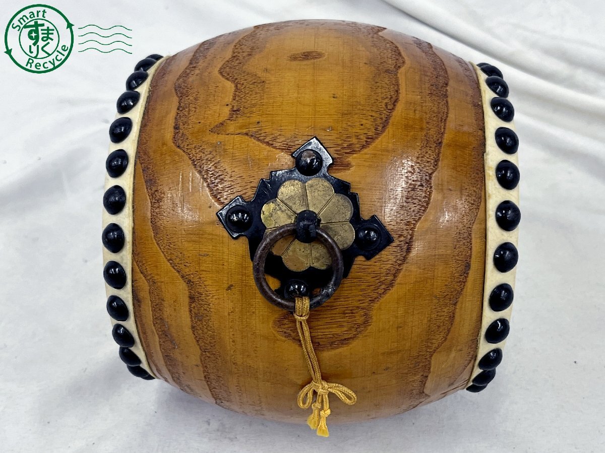 BJ0607285 ▲小太鼓 和太鼓 直径 約12cm 高さ 約15.5cm 和楽器 打楽器 中古品 used品 現状品拍卖