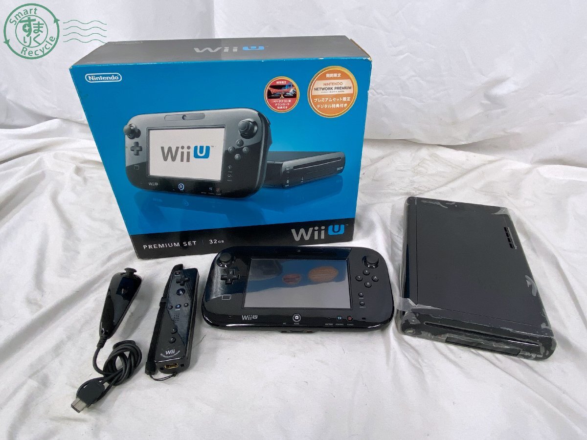 BJ0607468 ☆ Nintendo WiiU 本体 セット WUP-101 32GB ブラック ゲームパッド Wiiリモコン付き 初期化済み 動作確認済み 現状品 中古品拍卖