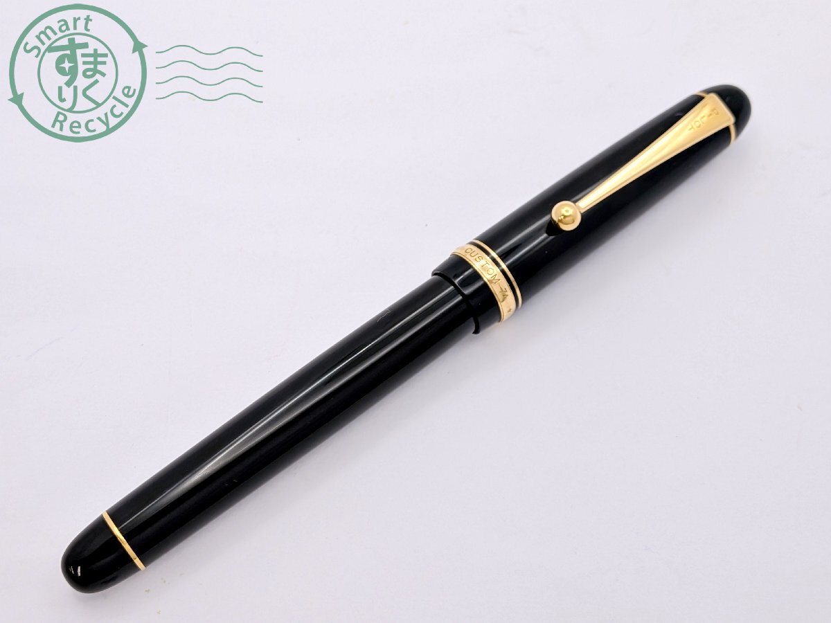 BJ0707610 ★ PILOT パイロット CUSTOM カスタム 74 万年筆 カートリッジ式 ペン先 14K-585 5 B 刻印 ブラック ゴールドカラー 中古拍卖