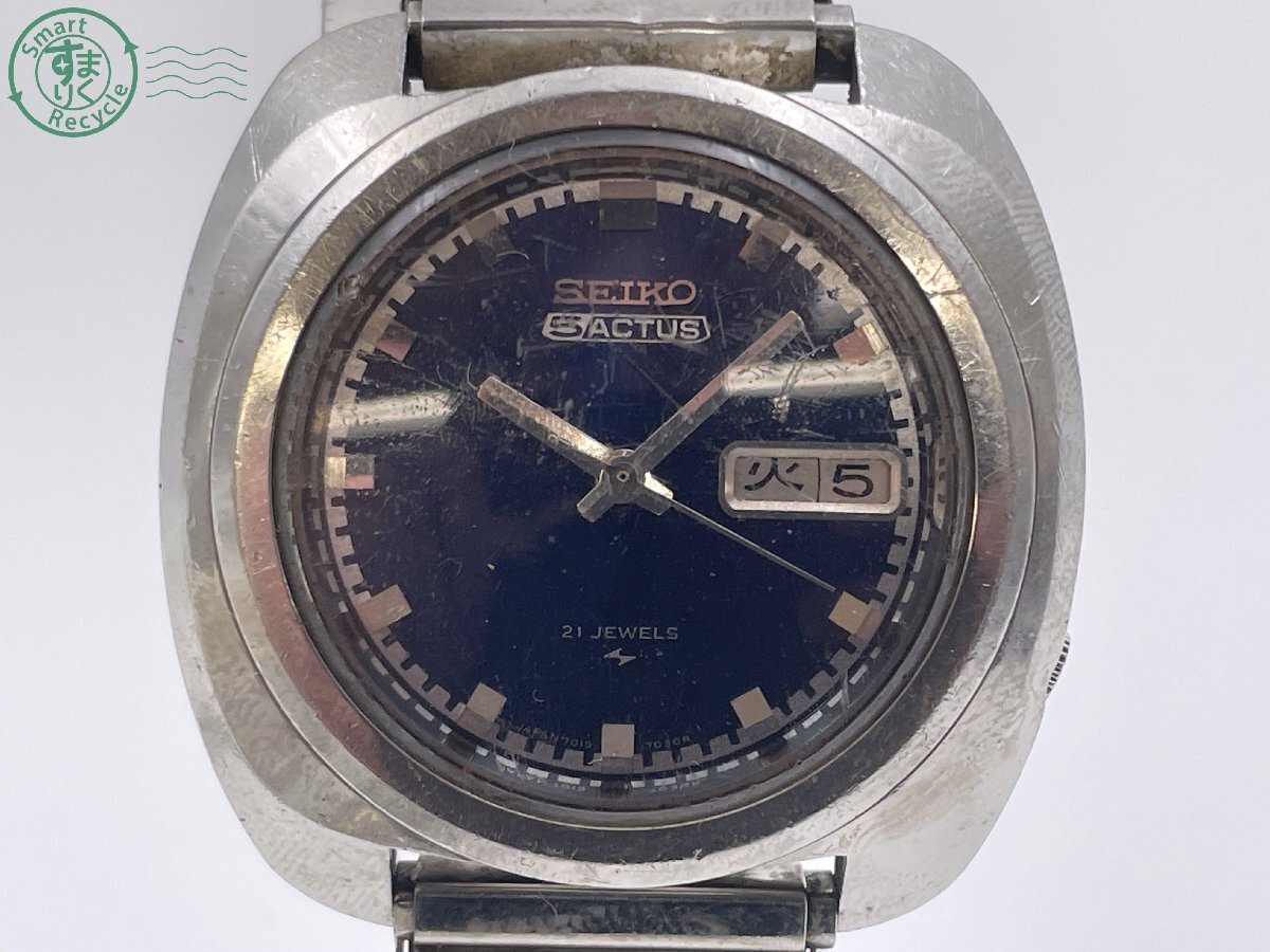 BJ0607891 △SEIKO セイコー 7019-7010 5スポーツ 自動巻き アナログ ラウンド シルバー系 メンズ 腕時計 3針 デイデイト 稼働 中古拍卖