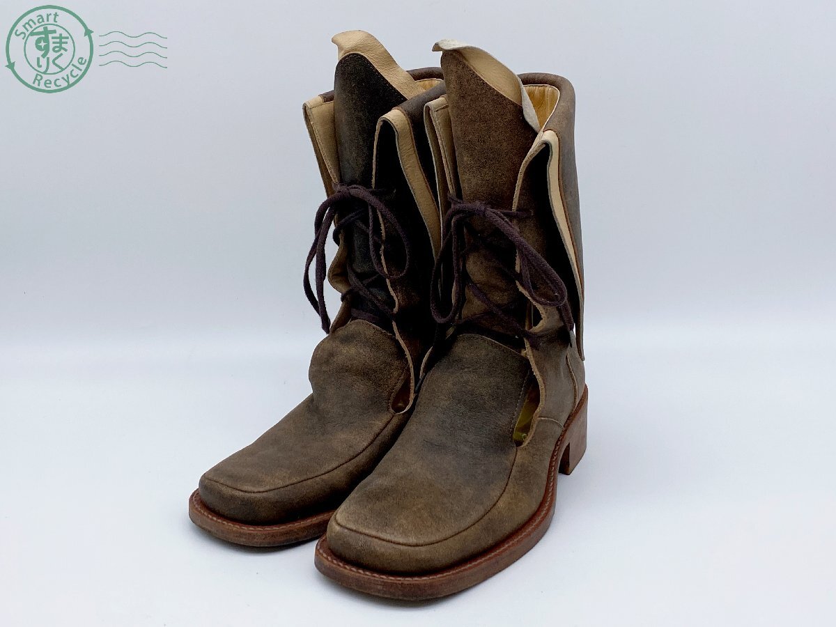BJ0708423 * 1円~ beauty beast 25cm ビューティービースト レザー ブーツ 90s? スクエア トゥ ブラウン系 メンズ 中古品 used品 8拍卖