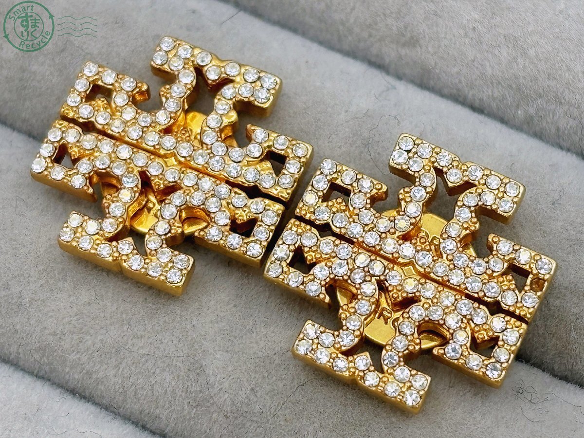 BJ0608583 ♭TORYBURCH トリーバーチ ピアス ストーン ゴールドカラー ブランド品 ロゴ ファッション小物 アクセサリー 中古拍卖