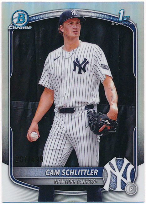 Cam Schlittler MLB 2025 Bowman Chrome 1st Bowman Refractor 499枚限定 ボーマンファースト リフラクター キャム・シュリトラー拍卖
