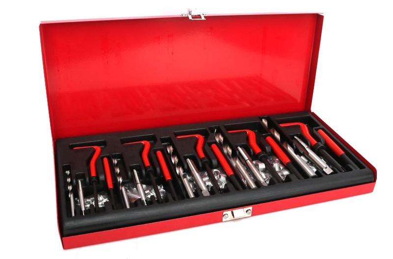 リコイルヘリサートキット 131pcs 5セットネジ穴 修正 キット つぶれた ネジ山 再生 セット 万能 工具 バイク 車 修理 補修拍卖