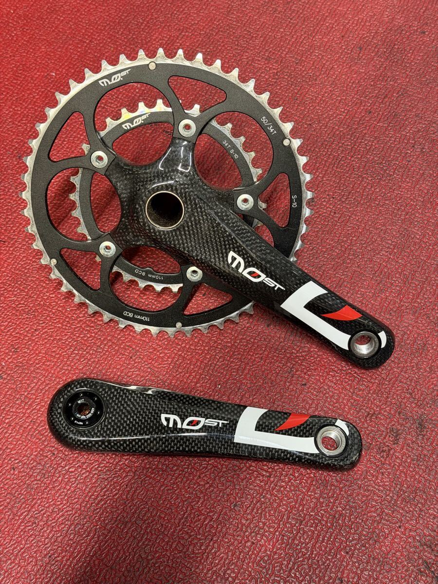 MOSTカーボンクランク 10speed 50/34 170mm カーボン 50-34T拍卖