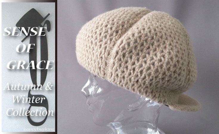 graceグレース★手編み風ざっくりニットキャスケット【BE】新品 定価¥4300 サイズ調節可能 男女兼用 ウール混 ベレー帽拍卖