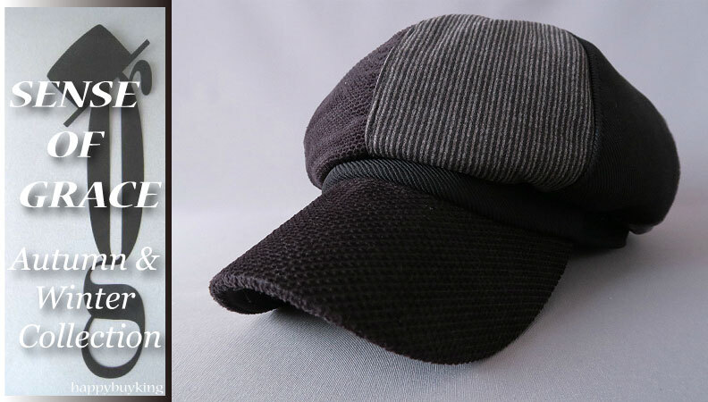 graceグレース★パッチワークツイードアップルキャスケット2【黒】新品 定価¥4300 サイズ調節可能 男女兼用 UV99%CUT レトロ トラッド拍卖