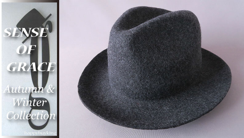 graceグレース★ポケッタブルフェルトウール中折れハット【CG】新品 定価¥5300 サイズ調節可能 男女兼用 形状記憶加工 つば広拍卖