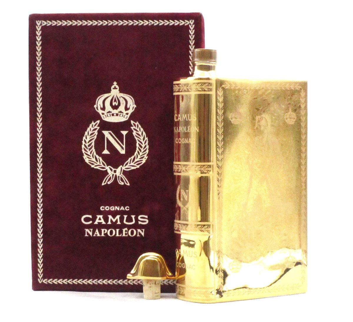 同梱不可 1円~CAMUS NAPOLEON カミュ ナポレオン ブック型 ゴールド コニャックブランデー 箱入 T65870拍卖