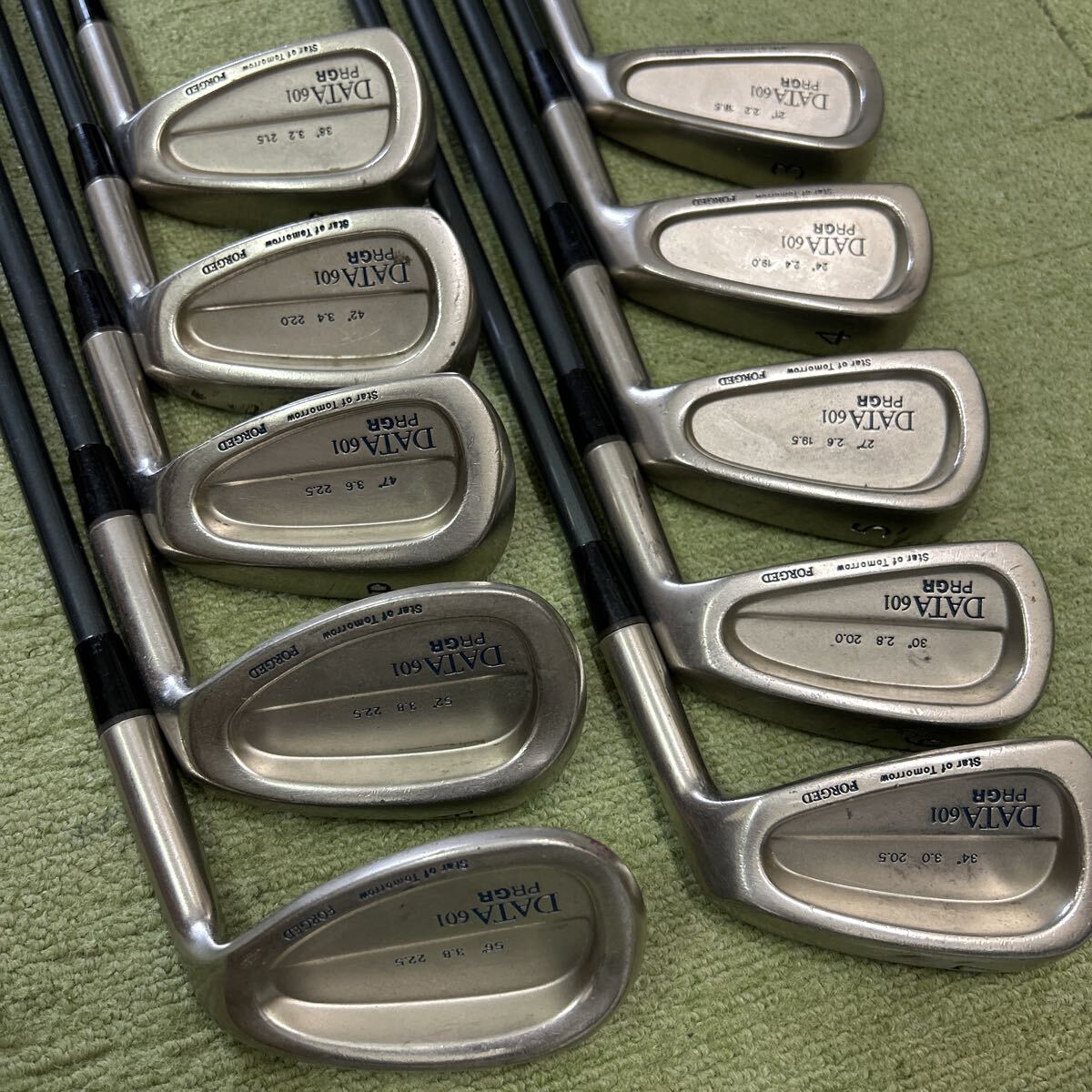 B569 PRGR DATA 601 3〜SW 10本セット 純正カーボンDATA100 M-40 フレックスSR相当拍卖