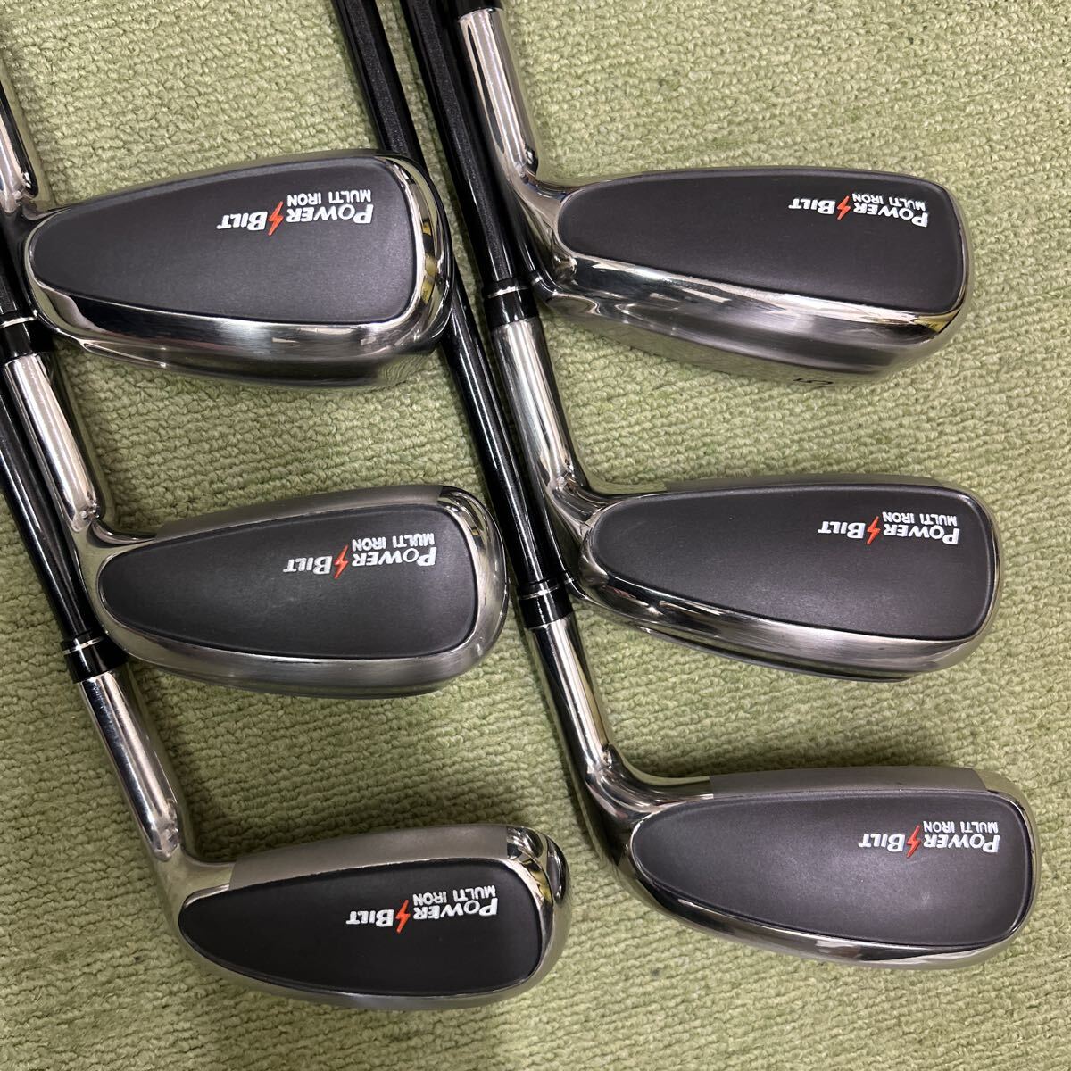 B591 状態良好 POWER BILT MULTI IRON 5〜PW 6本 純正カーボンSR拍卖
