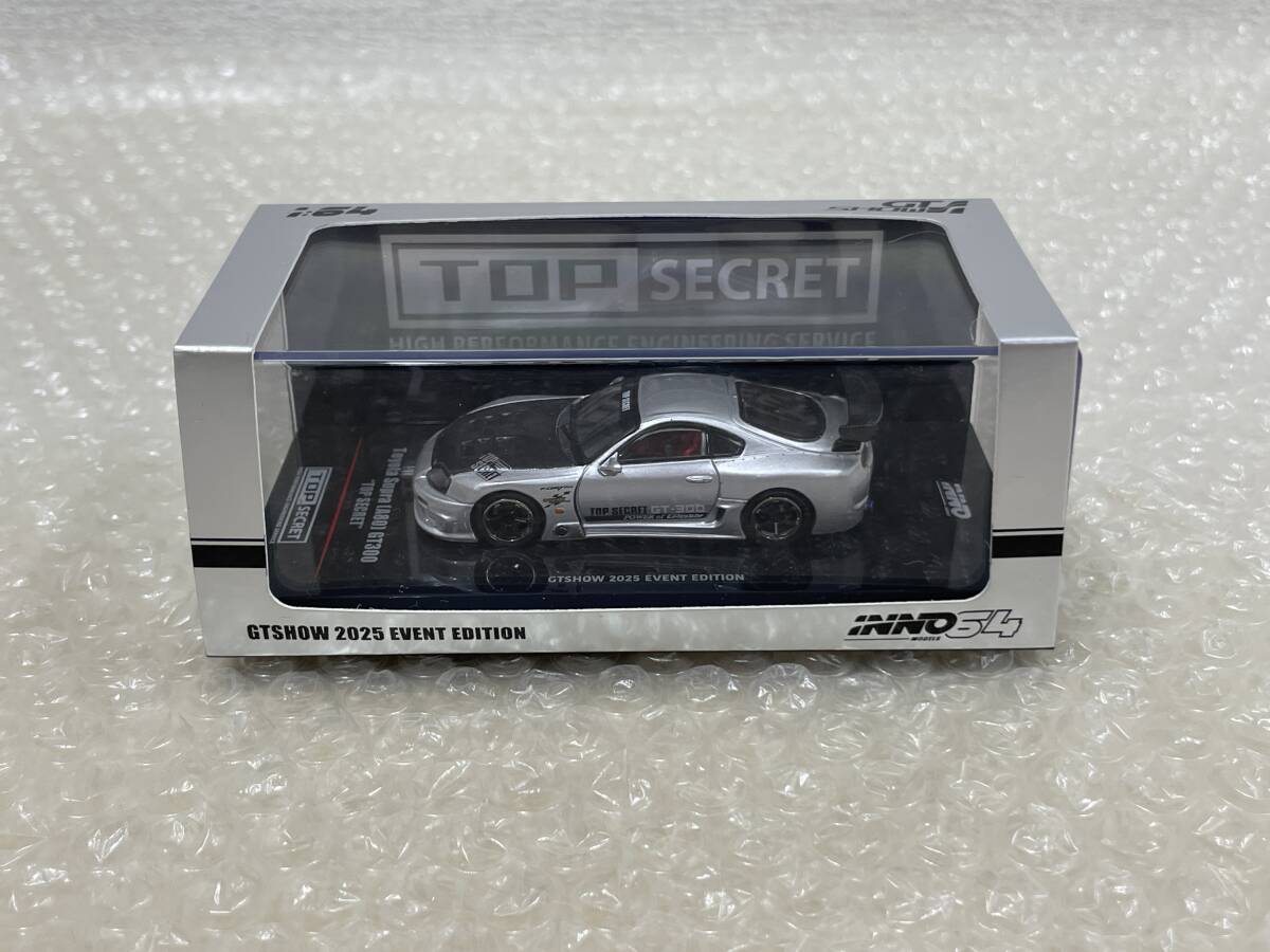 【中古】:イノモデル 1/64 Toyota スープラ A80 GT300 トップシークレット シルバー GTSHOW 2025 限定 Supra Inno ミニカー(20251014)拍卖