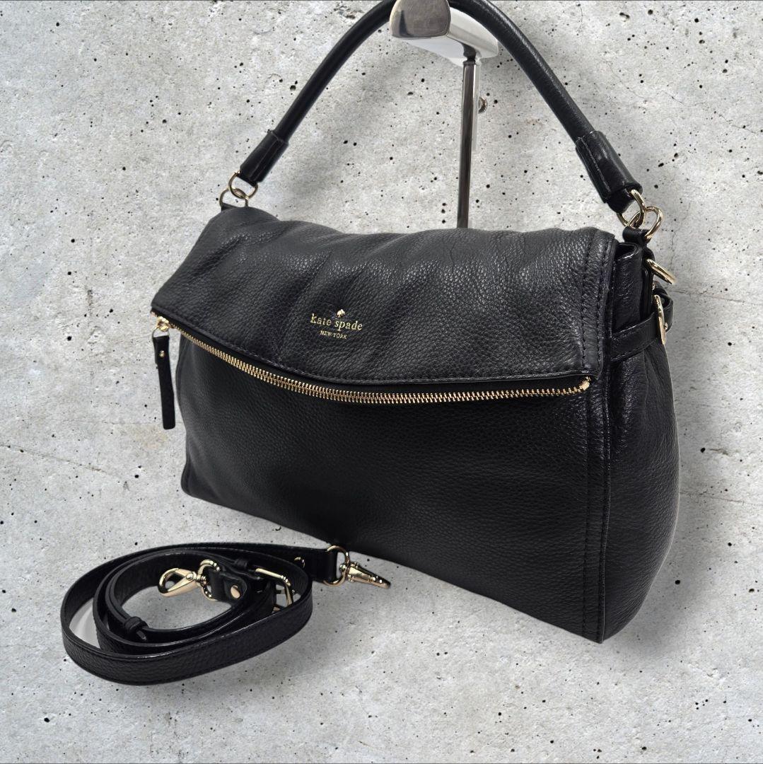 859 kate spade 黒 レザー ショルダーバッグ 2way拍卖