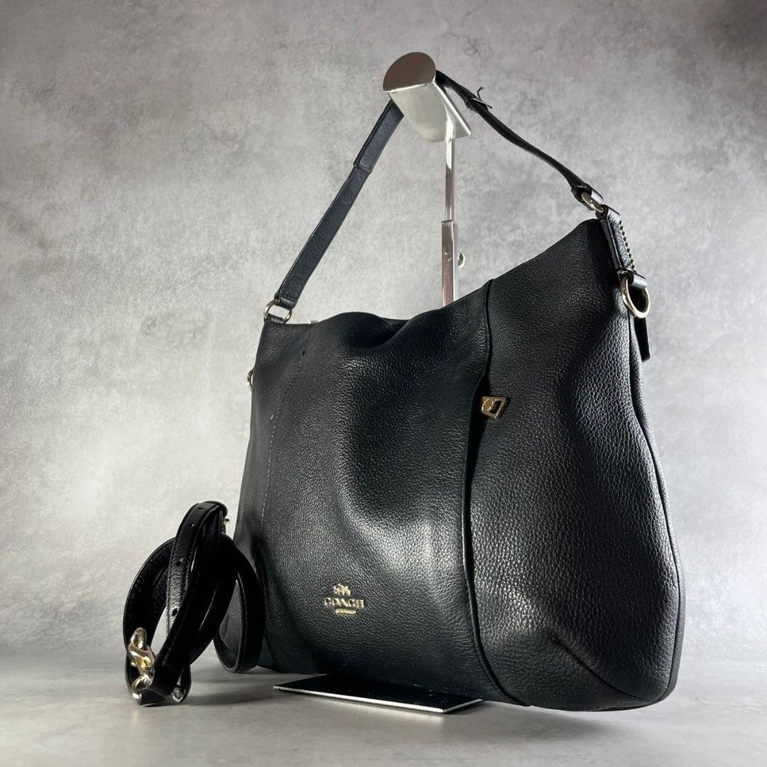 515 コーチ レザー トートバッグ ショルダーバッグ ブラック 2way拍卖