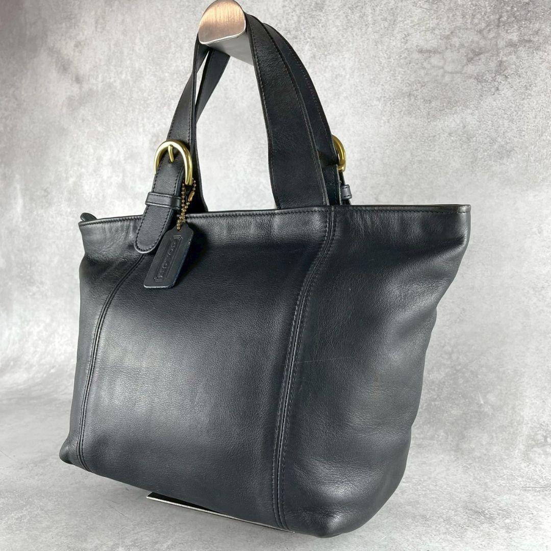 675 コーチ オールドコーチ ブラック レザー トートバッグ ハンドバッグ拍卖