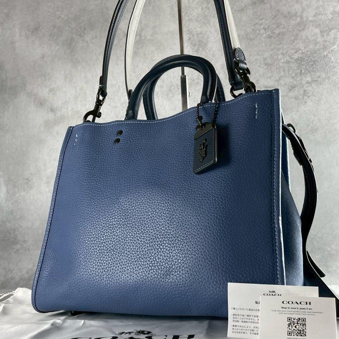 855 希少色 COACH ローグ レザー ショルダーバッグ 2way 保存袋拍卖