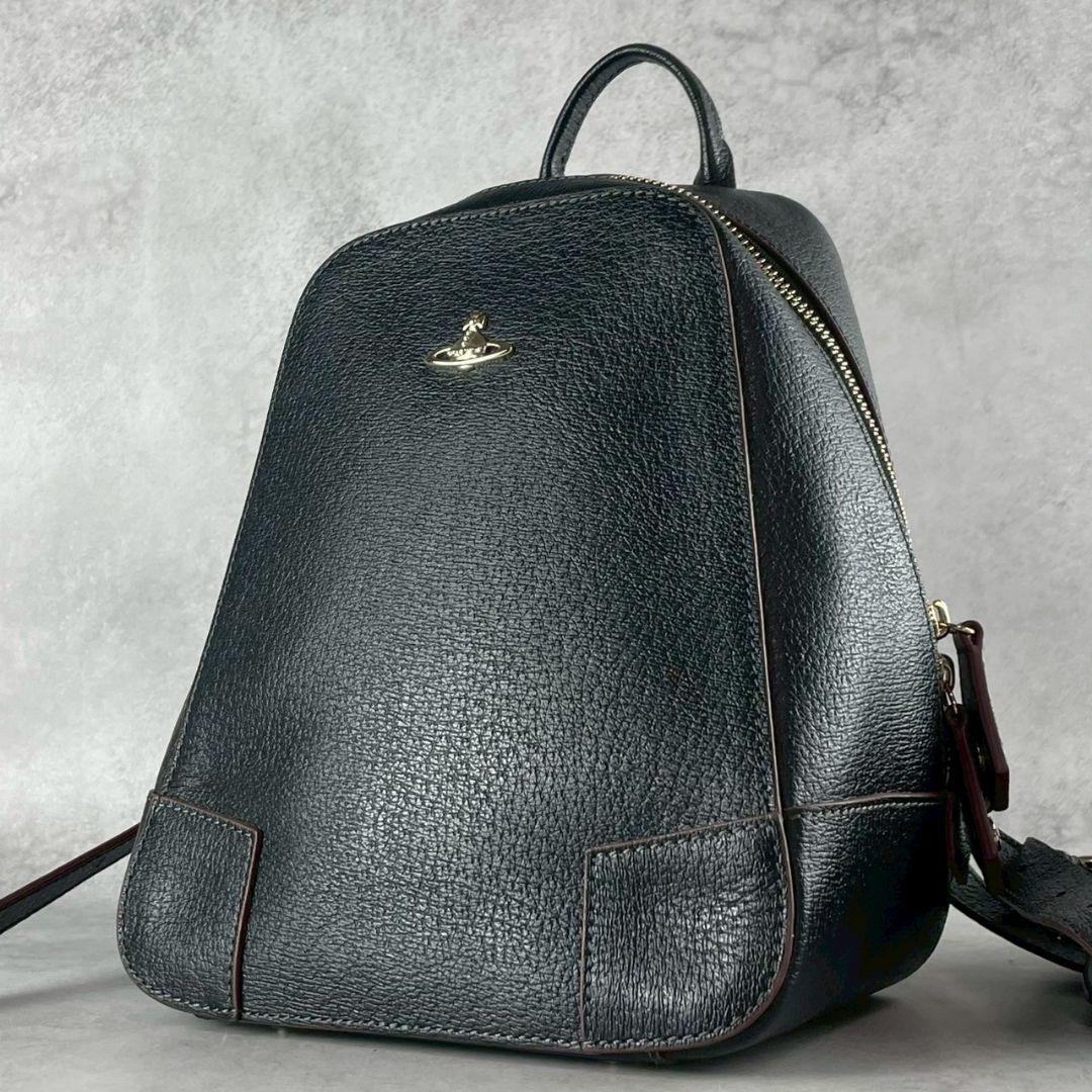 782 Vivian Westwood ブラック レザー リュック オーブ拍卖