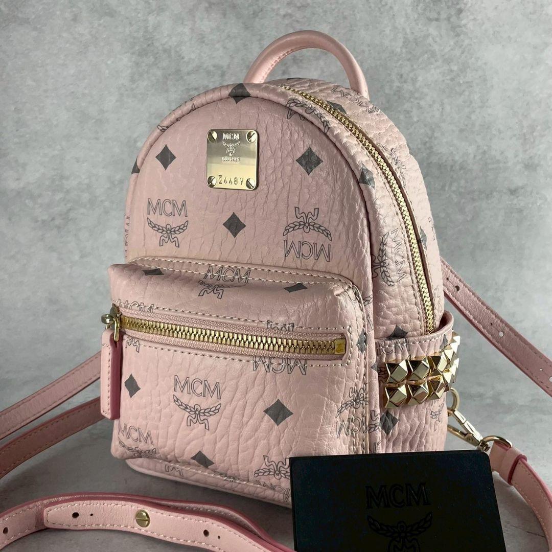 927 MCM リュック ヴィセトス スタッズ X-mini パウダーピンク拍卖