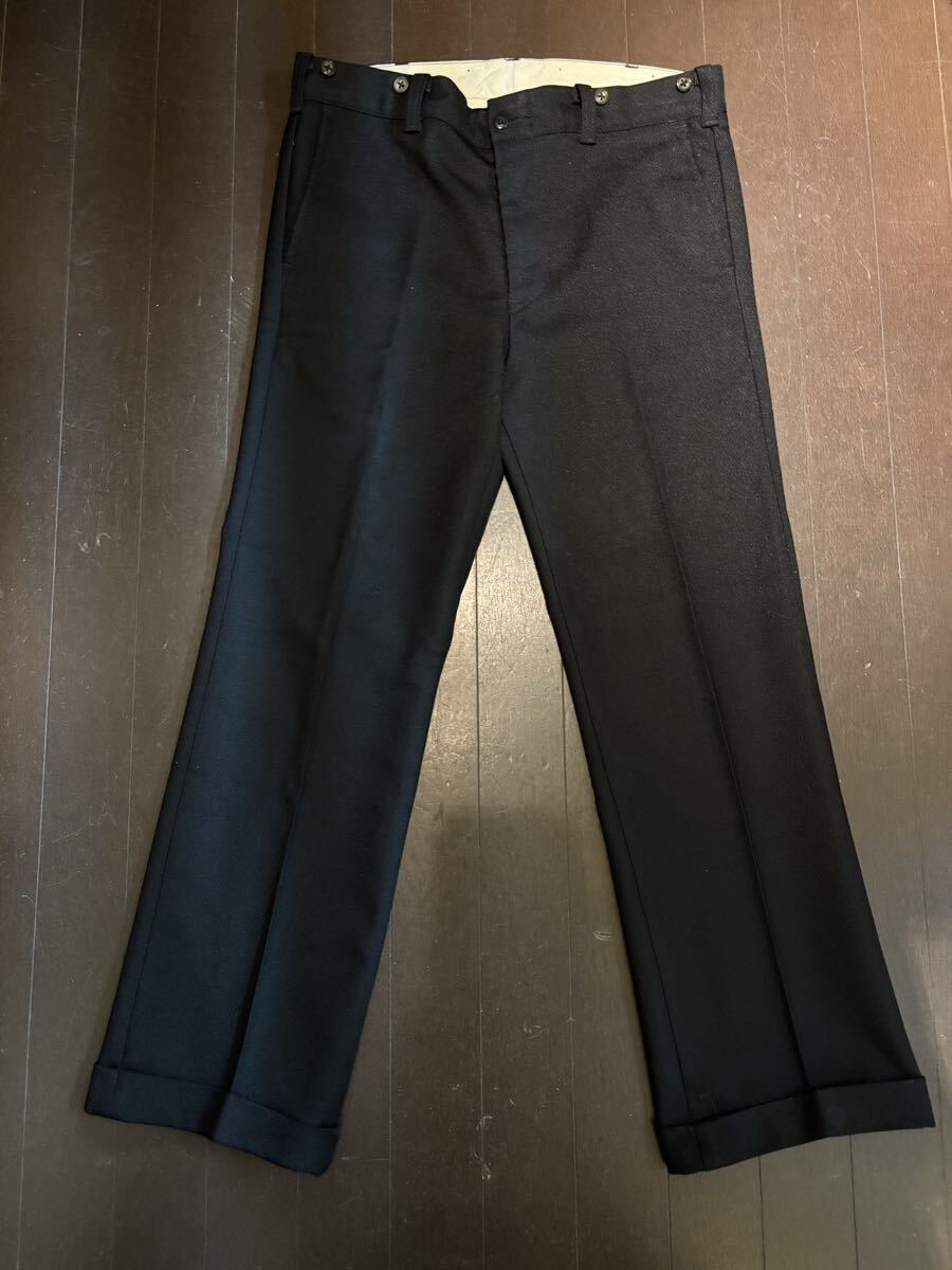 Lee リー トラウザーズパンツ スタプレ スラックス ブラック シンチバック サスペンダーボタン M拍卖