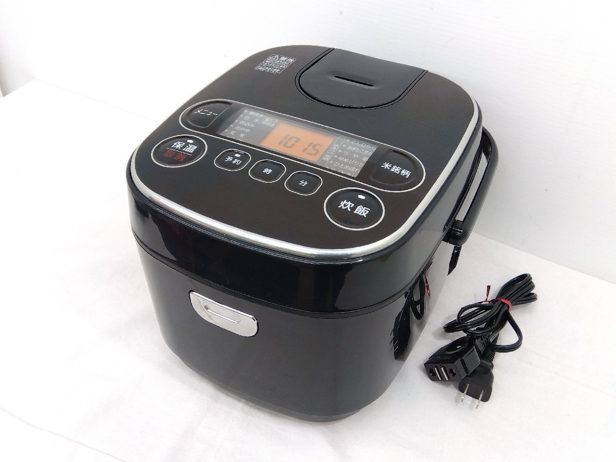 炊飯器 5.5合炊き RC-MA50AZ-B 動作OK 2022年製 アイリスオーヤマ 極厚銅釜 銘柄炊き分け機能 マイコン 炊飯ジャー 極厚火釜 中古拍卖