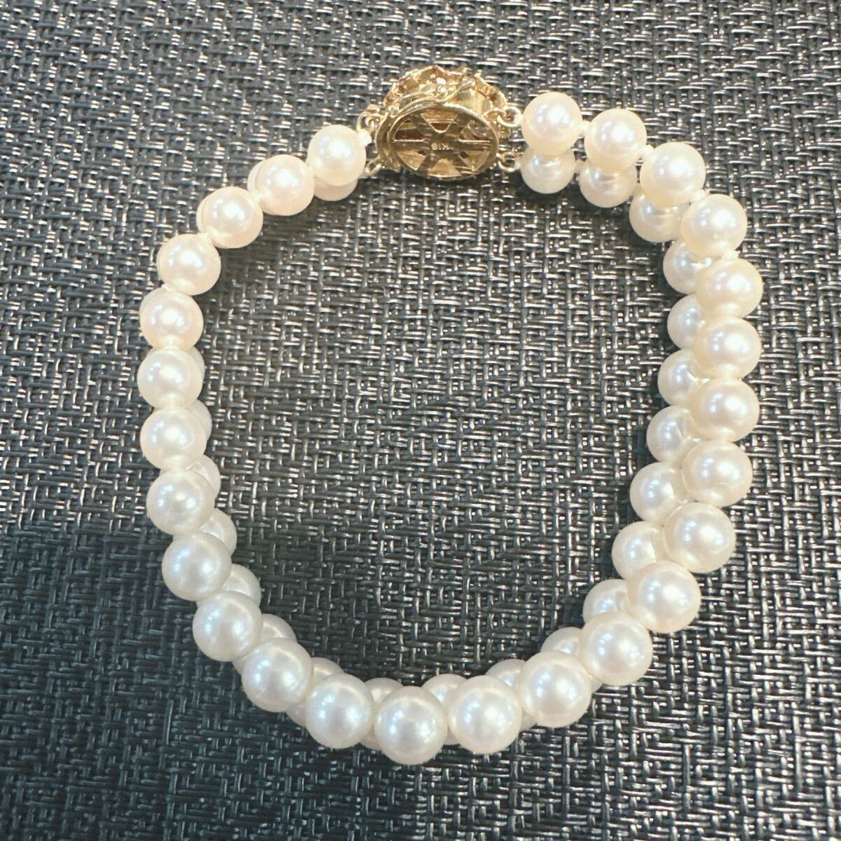 【1円スタート】 パール 真珠 本真珠 ブレスレット アクセサリー K18刻印あり イエローゴールド拍卖