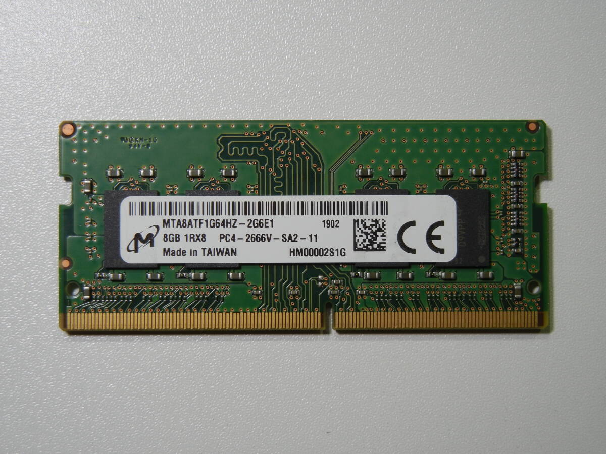 【動作確認済】Micron ノートPC用メモリ 8GB PC4-2666 即決1,700円拍卖