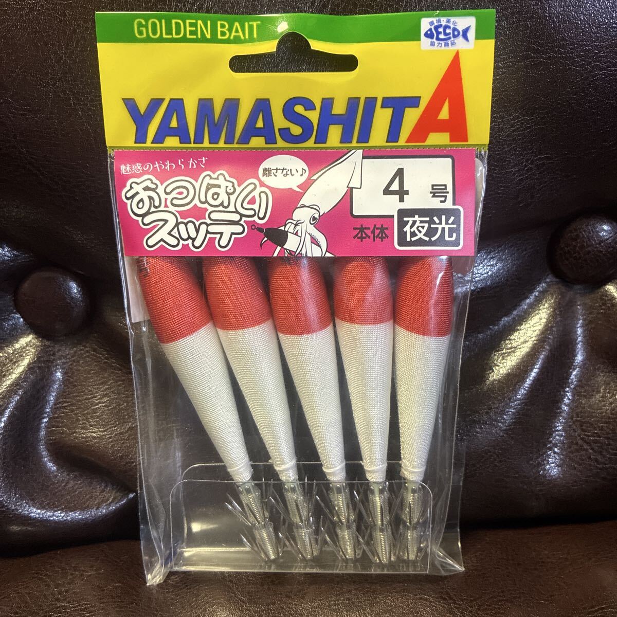 4号 5本入 おっぱいスッテ 布巻 4-T2 浮スッテ F/赤帽 赤/白 デッドストック ヤマシタ YAMASHITA ヤリイカ ケンサキイカ スッテ 浮きスッテ拍卖