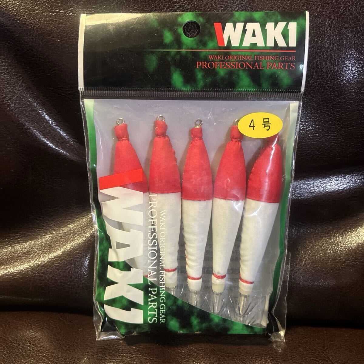 ワキ レア 4号 5本入 BP浮スッテ 赤/白 デッドストック ヤリイカ ケンサキイカ スッテ WAKI 浮きスッテ拍卖