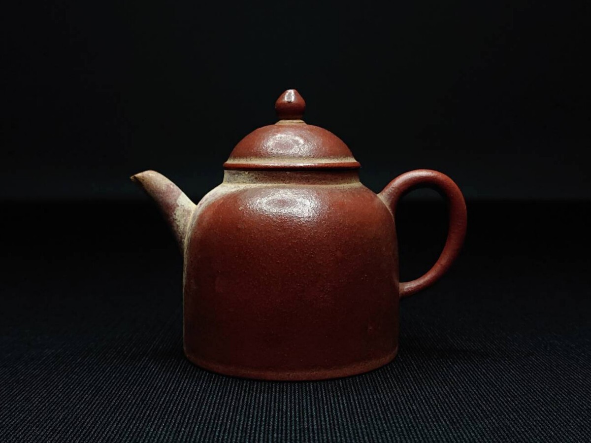 ■朱泥急須 寳珠利記 在銘 宝珠利記 茶壺 朱泥 急須 唐物 中国古玩 中国美術 煎茶道具 時代物 亀裂/水漏れあり拍卖