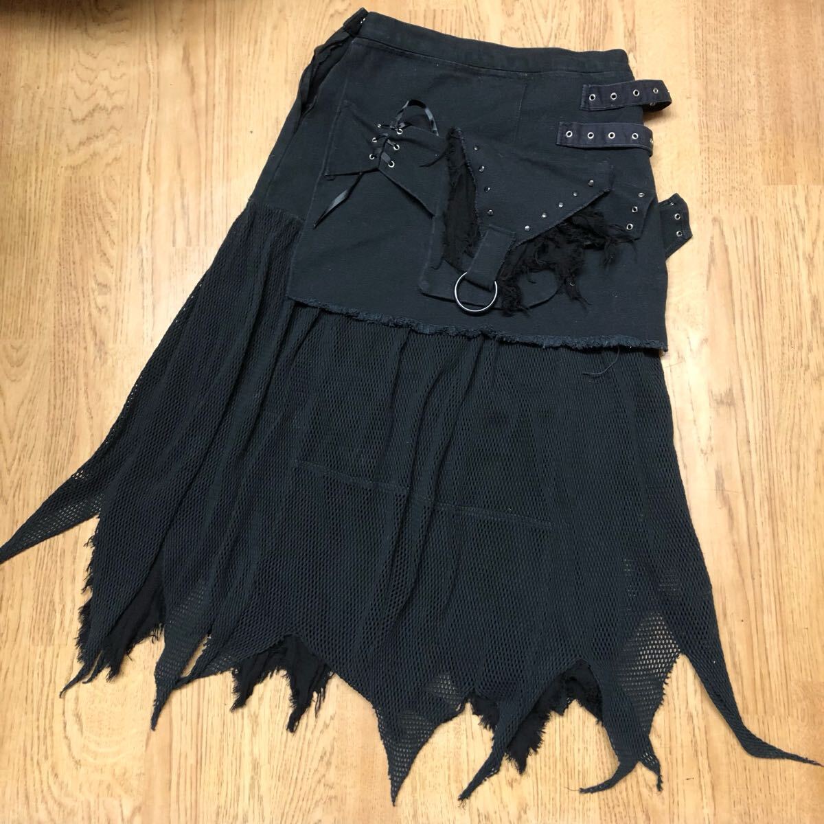 Hiderock Design ヒデロック Hide Yokota ロングスカート フレア 黒 パンク ロック ジャンク品拍卖