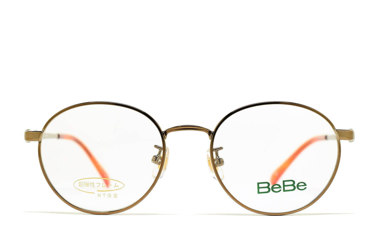 デッドストック BeBe 3021 46-17 フルリム ラウンド キッズ ジュニア メガネ フレーム ヴィンテージ ブラウン拍卖