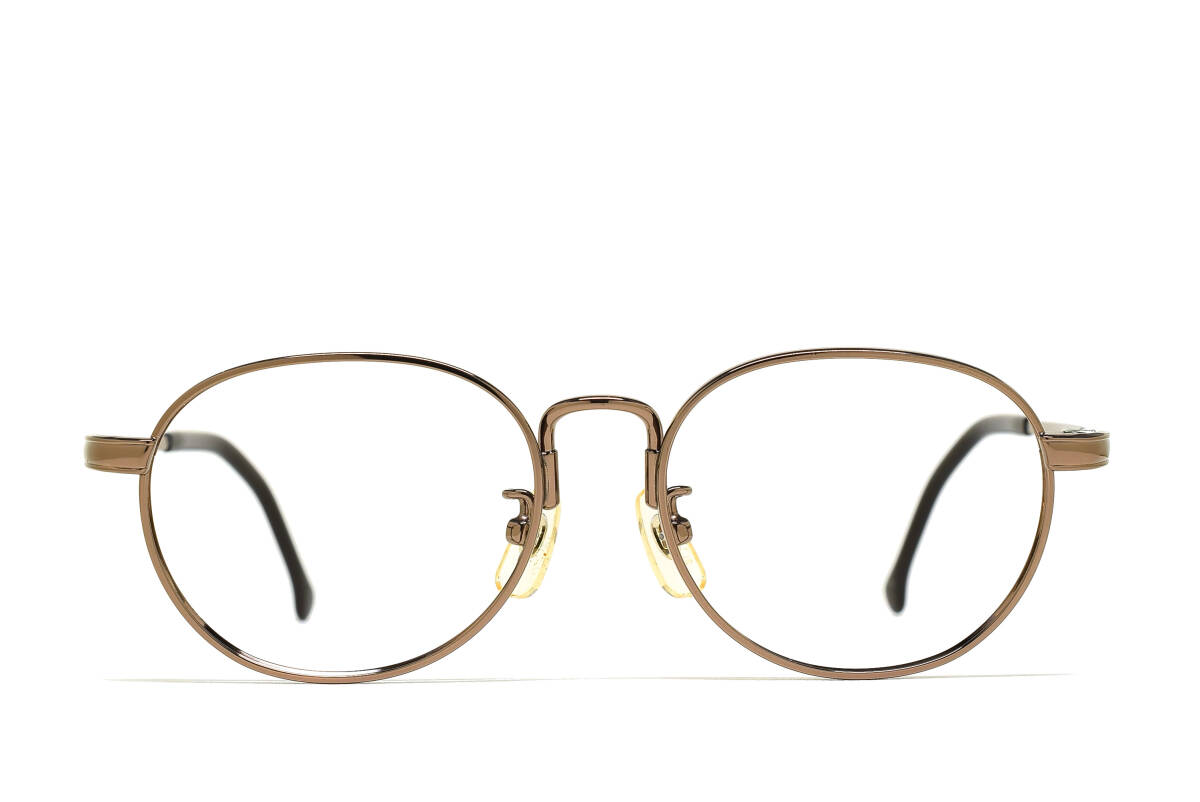 デッドストック MONB 12-1661 46-15 フルリム ラウンド キッズ ジュニア メガネ フレーム ヴィンテージ ブラウン拍卖