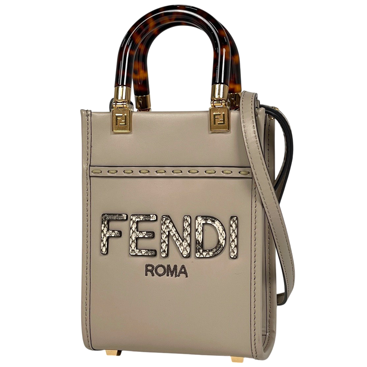 フェンディ FENDI サンシャイン ショッパー スモール ハンドバッグ ロゴ 2WAY ショルダーバッグ レザー 8BS051 レディース 【中古】拍卖