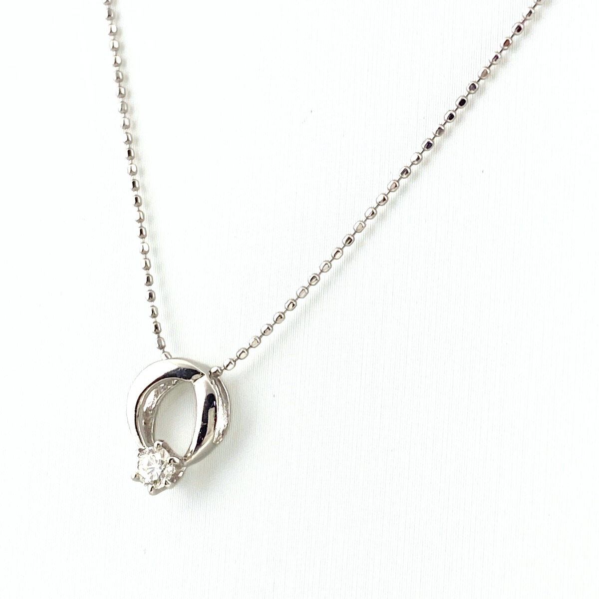 メレダイヤ デザインネックレス プラチナ ペンダント ネックレス Pt900 Pt850 ダイヤモンド レディース 【中古】拍卖