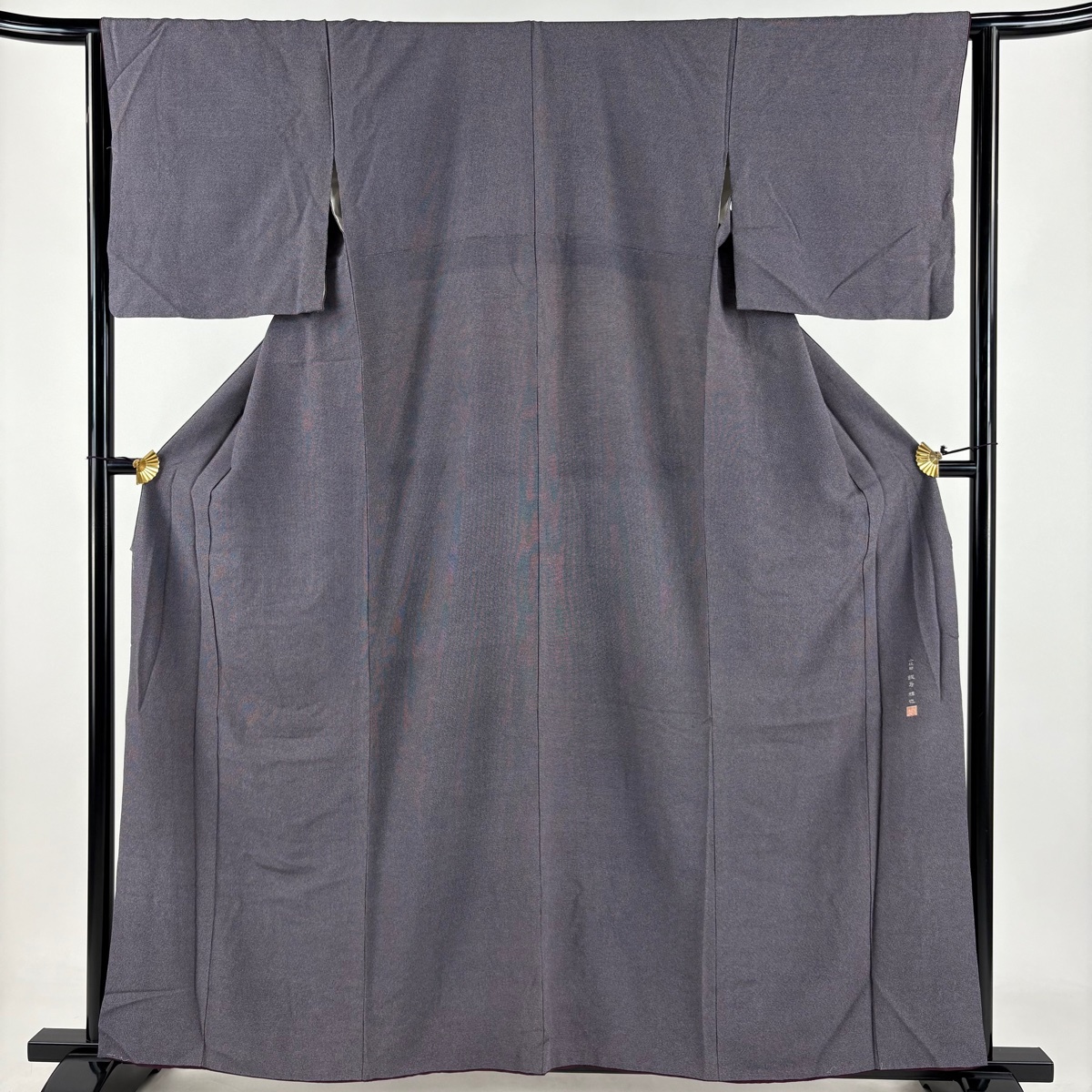 江戸小紋 身丈159.5cm 裄丈63.5cm S 袷 落款 角通し 紫 正絹 秀品 【中古】拍卖