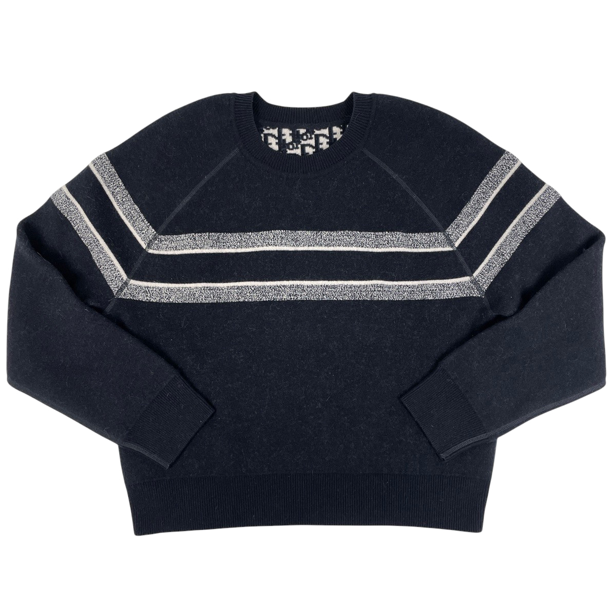 クリスチャンディオール Christian Dior ロゴ ニット セーター リバーシブル トップス カシミヤ ナイロン ネイビー レディース 中古拍卖