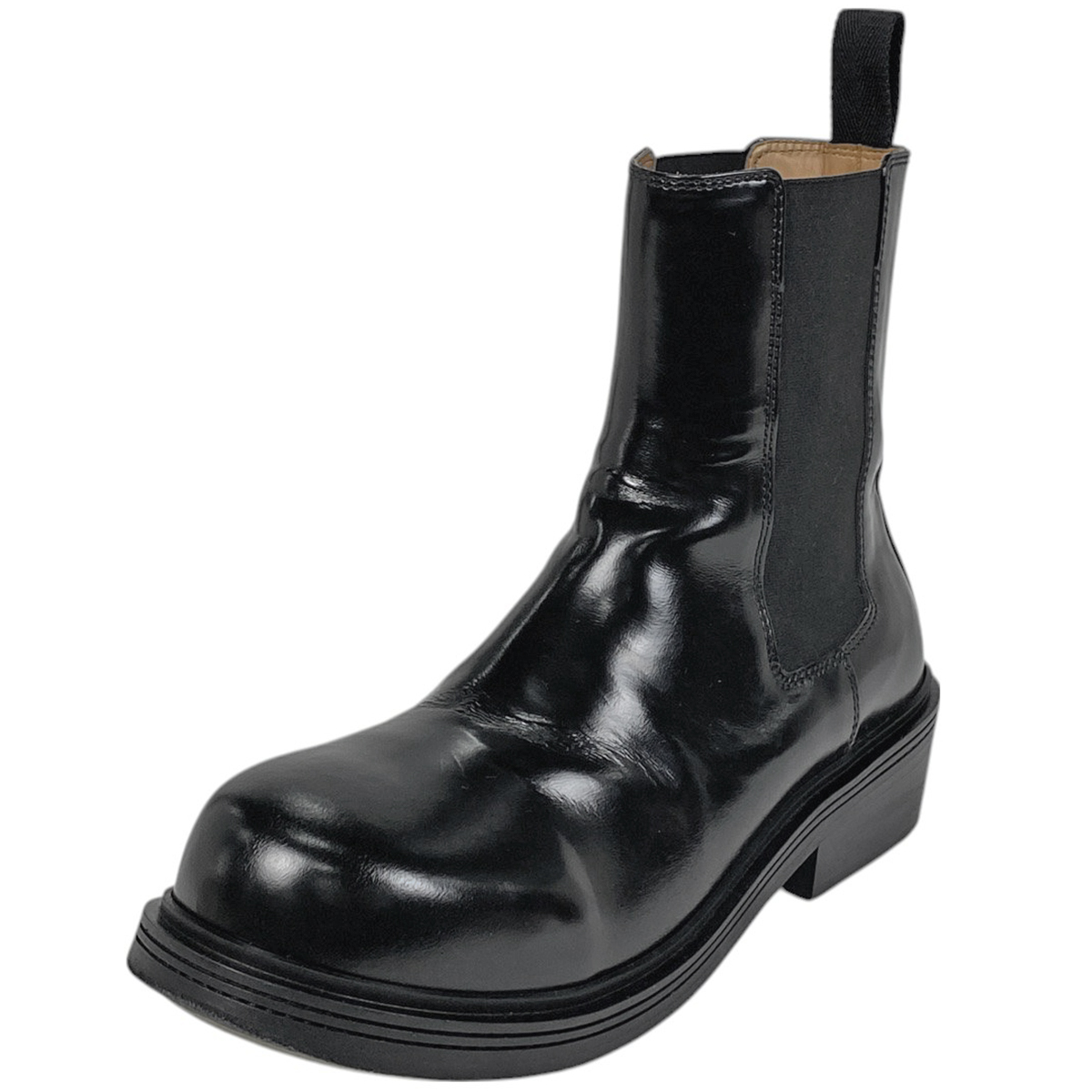 ボッテガヴェネタ BOTTEGAVENETA デザイン ブーツ 靴 ブーツ レザー ブラック メンズ 【中古】拍卖