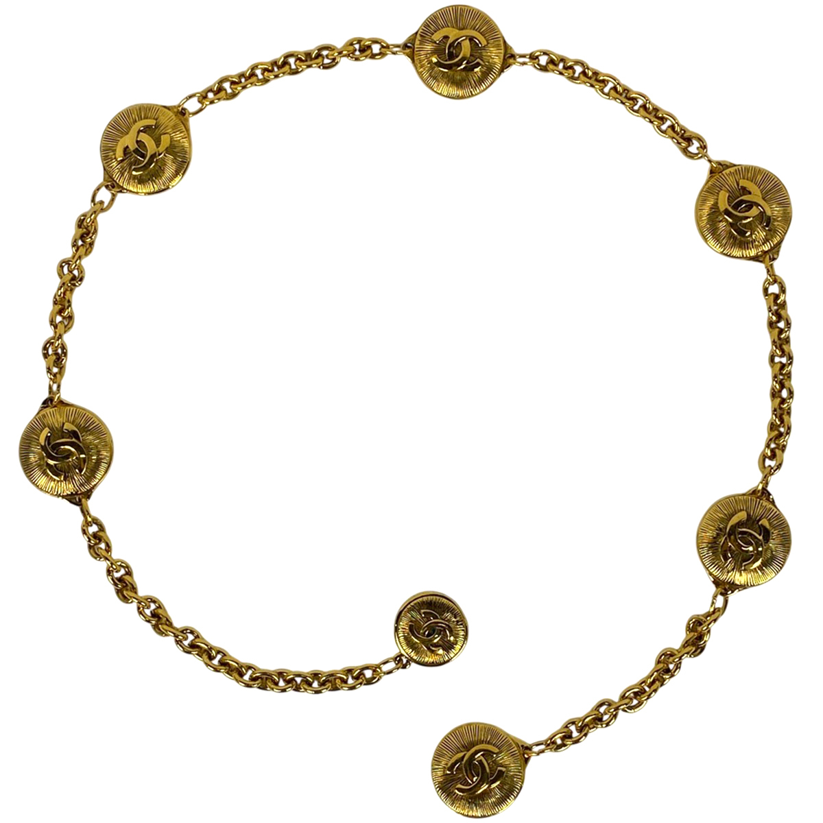 シャネル CHANEL ココマーク チェーン ベルト CC ベルト GP ゴールド レディース 【中古】拍卖