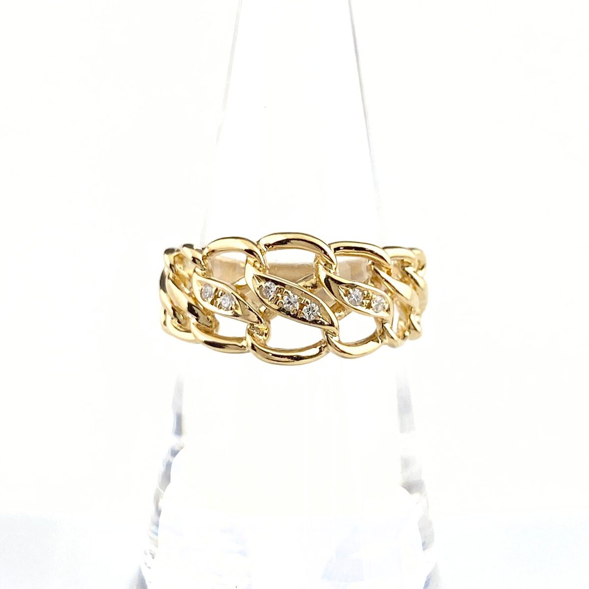 タサキ TASAKI メレダイヤ デザインリング YG イエローゴールド 指輪 リング 14号 K18 ダイヤモンド レディース 【中古】拍卖