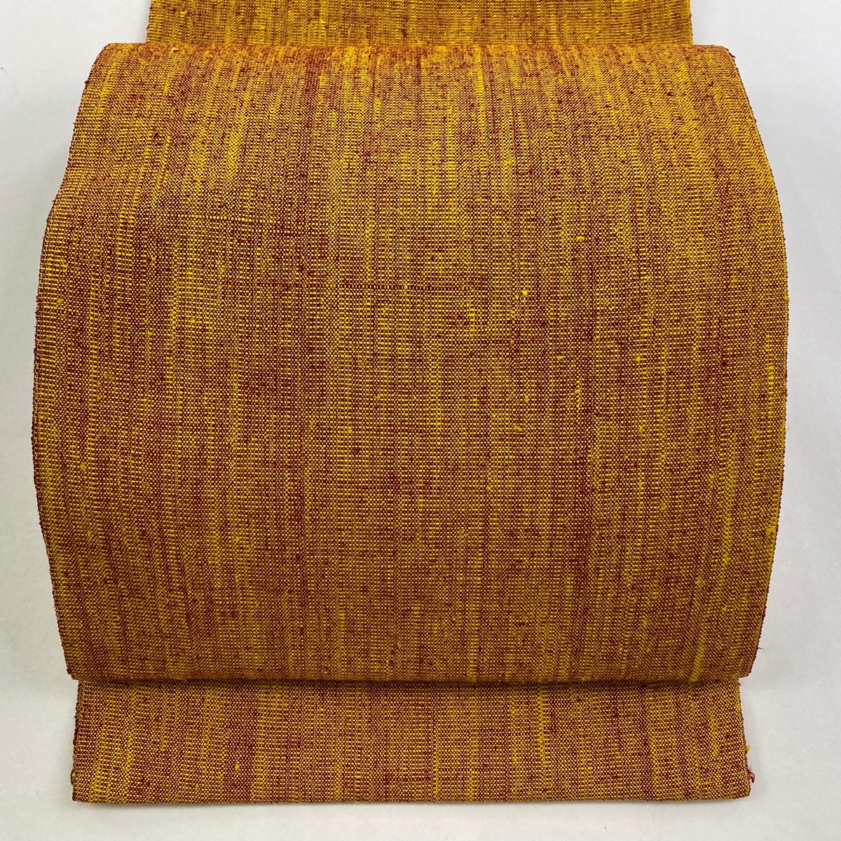 【美品】 名古屋帯 優品 八寸名古屋帯 山吹茶色 正絹 【中古】拍卖