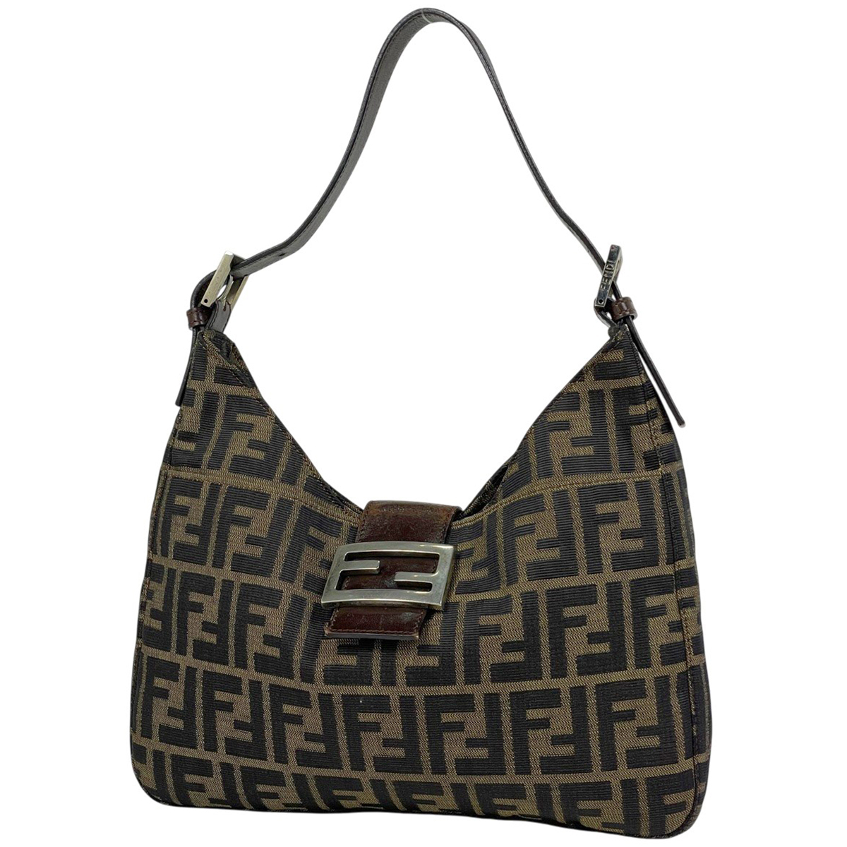 フェンディ FENDI ズッカ柄 ショルダーバッグ 肩掛け 総柄 ワンショルダー キャンバス ブラウン 26569 レディース 【中古】拍卖